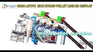 INDIA 10TPH  RICE STRAW PELLET LINE 3D DISPLAY#pelletmill #biomasspellet #woodpelletmachine #crusher