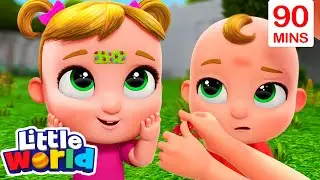 Bandaid for Boo Boo's | Little World 90 MINUTE Compilation | Home Learning for Kids 🖍️