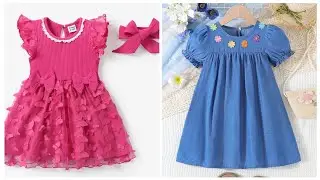 Comfortable summer baby girl's dresses designing ideas #fashion #babygirlsfrocks 