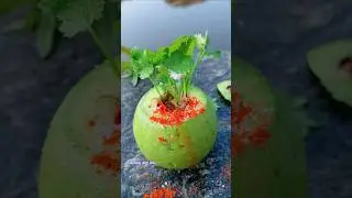 Fresh  Masala Guava With Coriander 🤤|| #shorts #food #guava #pickle #masala