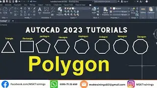 Topic # 06 || AutoCAD2023 || AutoCAD 2023 Commands || POLYGON #autocad2023 [By: MSK Trainings]