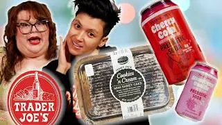 Kristin & Jen Try EVERY NEW TRADER JOE'S FOOD FOR FEBRUARY | Kitchen & Jorn