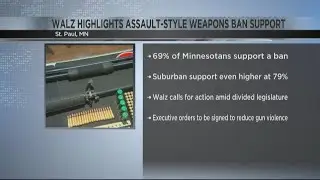 Tim Walz highlights assault-style weapons ban support
