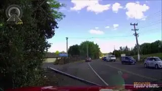 Exhausted Driver Hits Light Pole