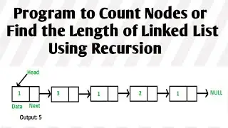 Program to Count Nodes of Linked List/ Find the Length of Linked List Using Recursion