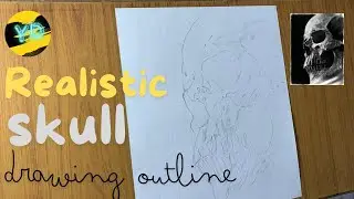 Step-by-Step Skull Outline Drawing Tutorial with Grid Method