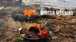 Cooking a Slow Breakfast Outdoors