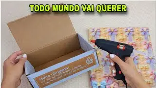 IDEIA GENIAL COM CAIXA DE PAPEL&Atilde;O E TECIDO FA&Ccedil;A VOC&Ecirc; MESMO #viral #compartilhe #diy