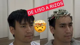 De cabello LISO a RIZOS impresionante cambio de look SUSCR&Iacute;BETE 💈🎥✨#rizos #barber #barbero #rulos 