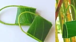 How to make a bag with mango leaf/leaf art/DIY leaf Crafts ideas