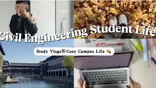 Civil Engineering Student Life in China🇨🇳: Study Vlog, Exams & Autumn Vibes🍂🍁, Lot Of Studying 📚
