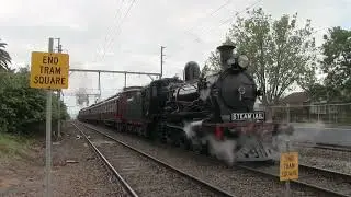 Australian Trains - Steamrail Heritage Train at Caulfield and Glenhuntly