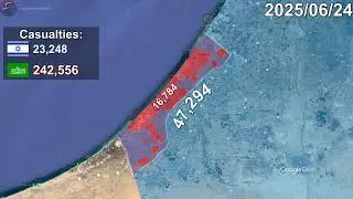 Israel-Hamas War: Every Day to August 1st, 2025 Mapped using Google Earth