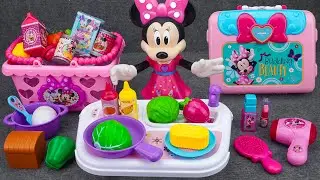 Satisfying with Unboxing Cute Kitchen Cooking Set, Mini Furniture Toys, Minnie Mouse Review ASMR