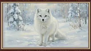 Arctic fox winter  | Beautiful Painting Slideshow | Artistic Visuals for TV Display l Screensaver