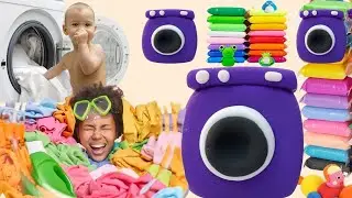 How To Make Washing Machine By Air Dry Clay | Washing Machine Clay | Clay art #diyclayslime