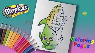 Shopkins Corny Cob Coloring Pages for children. How to coloring Shopkins Corny Cob