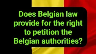 Does Belgian law provide for the right to petition the Belgian authorities?