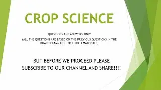 CROP SCIENCE QUESTIONS AND ANSWERS ONLY (LEA REVIEW)