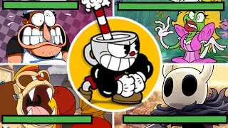 Cuphead - All Epic Crossover Boss Fights With Healthbars !!