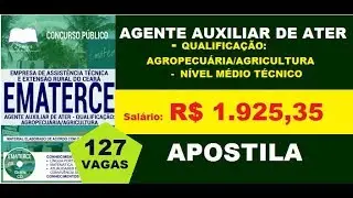 Apostila Concurso EMATERCE CE 2018 Agente Auxiliar Ater Qualifica&ccedil;&atilde;o Agropecu&aacute;ria Agricultura