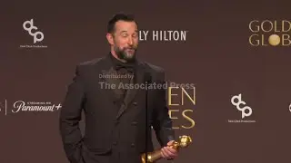 Noah Wyle, Jean Smart, Stephen Graham backstage after Golden Globes win