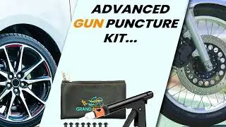 GRANDPITSTOP ADVANCED Gun kit with Hole Cap &ndash; quick fix for tubeless tyre punctures, compact & easy.