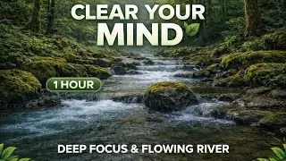 Clear Your Mind (1 Hour) 🌿 Deep Focus Ambient + Flowing River | Calmoria