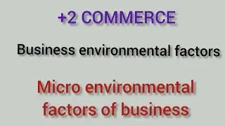 +2 COMMERCE / Business Environment / Micro Environment Factors