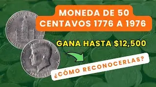 MONEDA de 50 CENTAVOS 1776 a 1976 de ALTO VALOR &iexcl;Identif&iacute;cala y GANA hasta $12,500! 🪙  Bicentenario