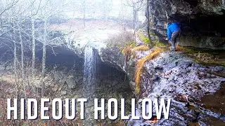 Hike Arkansas - HIDEOUT Hollow - CRAZY waterfall