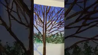 Winter Tree #shorts #short #winter #acrylic #art #painting #vermont