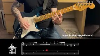 Major Triad Arpeggio Pattern 2 Guitar Tutorial