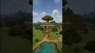 Ultimate Cylindrical Treehouse 🌳 | Epic Multi-Level Minecraft Build #minecraft #shorts  #trending