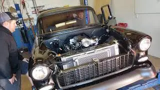 It's ALIIVE!!! We fire our supercharged 1955 Chevy ProTouring build for the first time, 1000hp LS