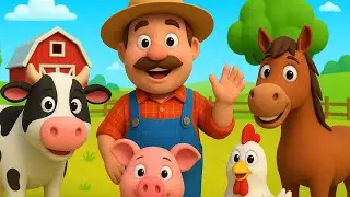 Old MacDonald Had a Farm | Learn Animal Sounds with Cute 3D Farm Cartoon | Kids Songs & Rhymes 🐑