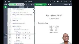 How to insert a Table in LateX using Overleaf?