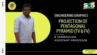 Projection of Pentagonal Pyramid | Engineering Drawing  | SNS Institutions