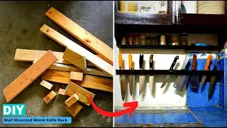 HOW TO MAKE A DIY WALL MOUNTED WOOD KNIFE RACK USING SCRAP WOODS // GOLD GRASS Tip. 19
