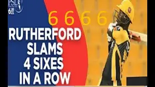 SHERFANE RUTHERFORD 4 CONSECTIVE SIXES TO ZAFER GOUHAR|| PSL || PESHAWAR VS ISLAMABAD .HBL  PSL 2021