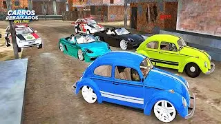CARROS REBAIXADOS ONLINE | FUSCA SE ENCONTRA COM AS PORCHE PRO RACHA E CHEGA VIATURA !