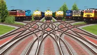 Indian Railways Games Videos Locomotive || Evening Days Passenger On Bumpy Railroad Tracks
