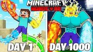 I Survived 1000 Days as ELEMENTAL STEVE In Hardcore Minecraft: Full Story