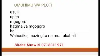 umuhimu wa ploti# Bembea ya maisha