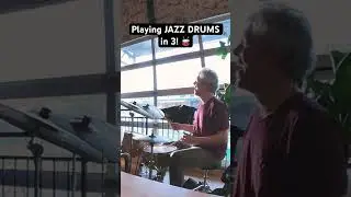 Playing JAZZ DRUMS in 3! 🥁 #jazz #drums #drummer