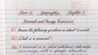 What is a mineral? / Class 10 / Geography / Chapter 5 / Minerals and Energy Resources / NCERT