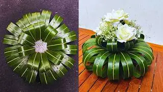 How to Make a Coconut Leaf Flower Vase | Easy DIY Home Decor