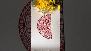 Half Mandala | Semicircle Mandala Tutorial #creativeart #creativemandala #mandalaart #mandalashorts