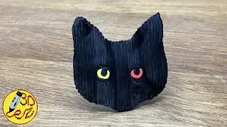 [3D Pen] Black cat (changing eye colours)