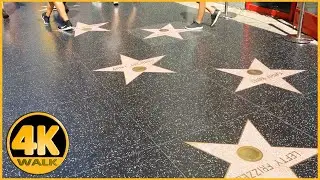 Walking Tour of Hollywood Walk of Fame, LA (Westward)[4K]